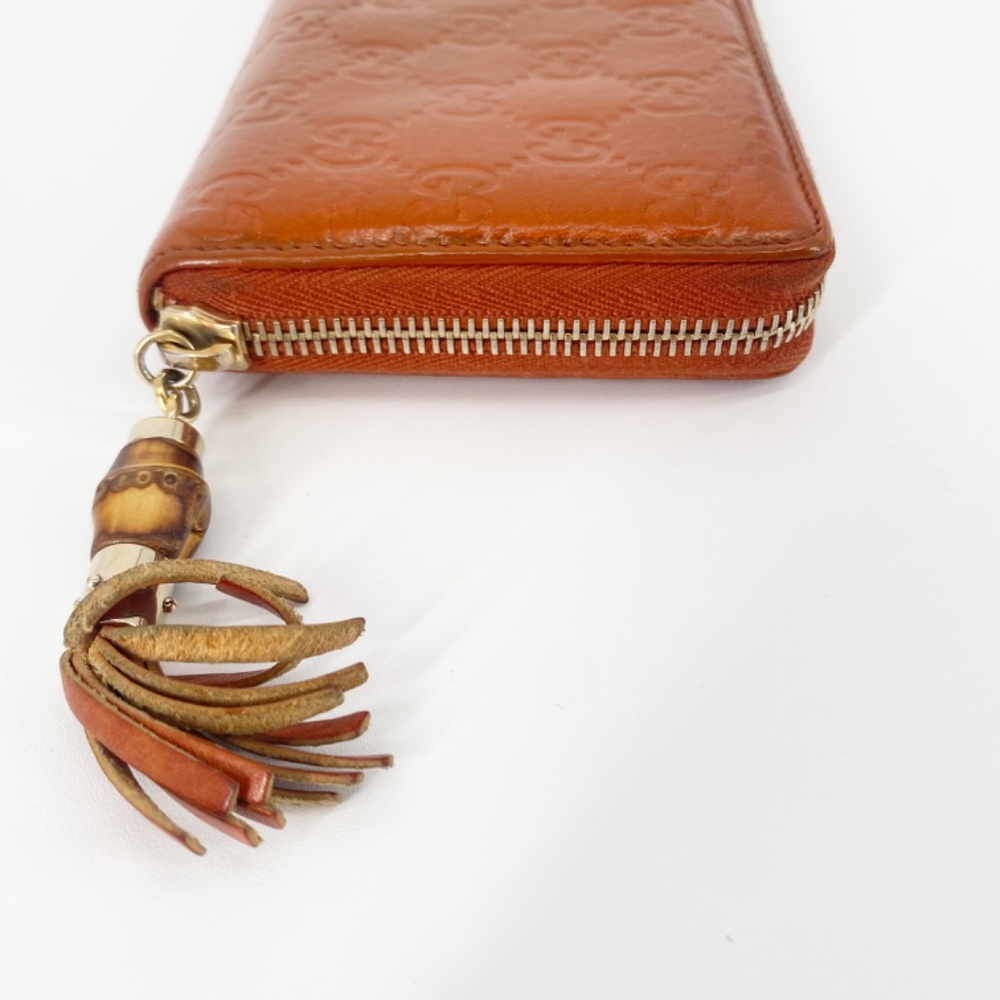 Gucci Tan Guccisima Leather Bamboo Tassel Long Zippy Wallet - Picture 6 of 12